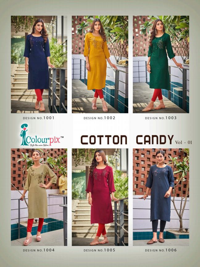 Cotton Candy By Colour Pix Designer Kurtis Catalog